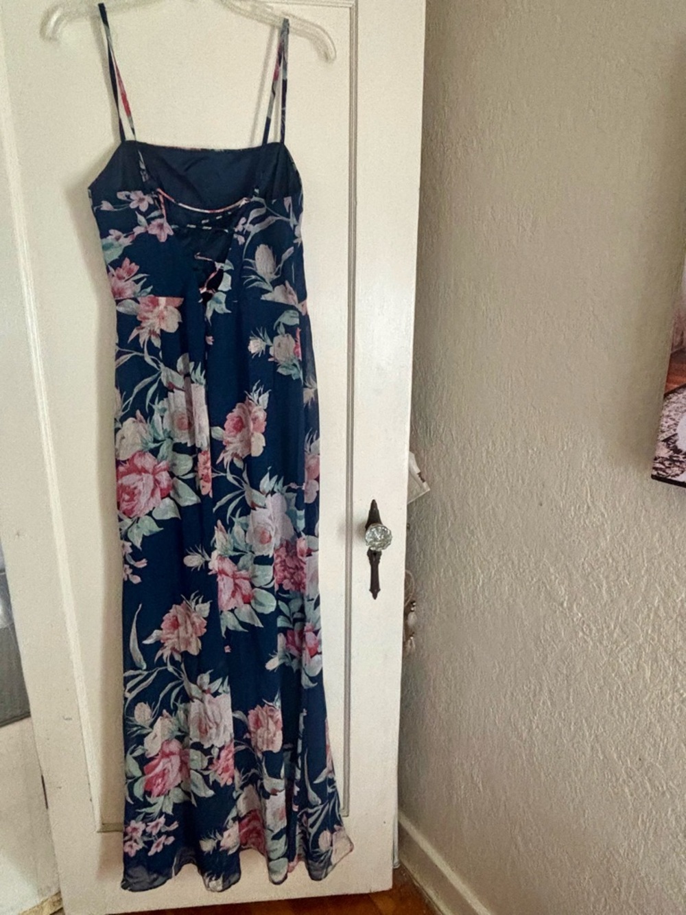 Lulu's Navy Floral Spaghetti-Strap Maxi Dress - Picture 5 of 6